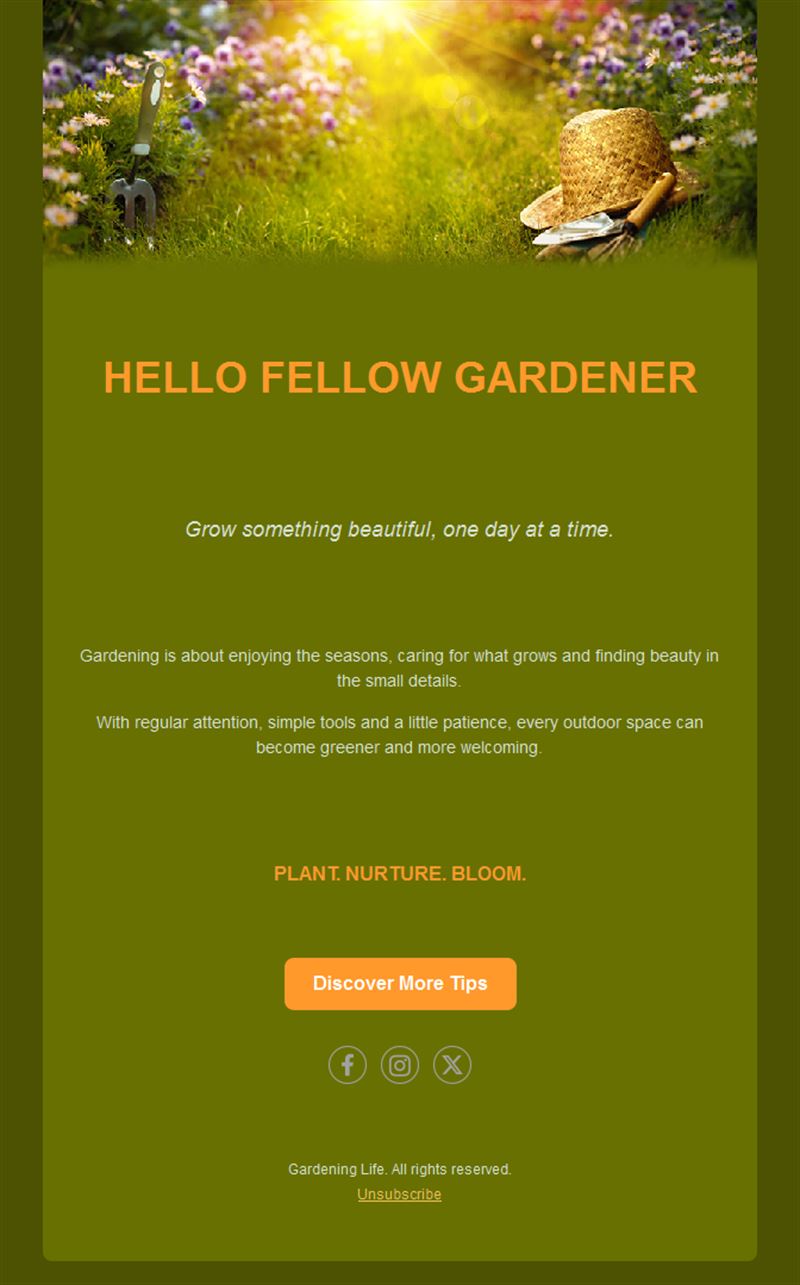 Olive green garden lovers email