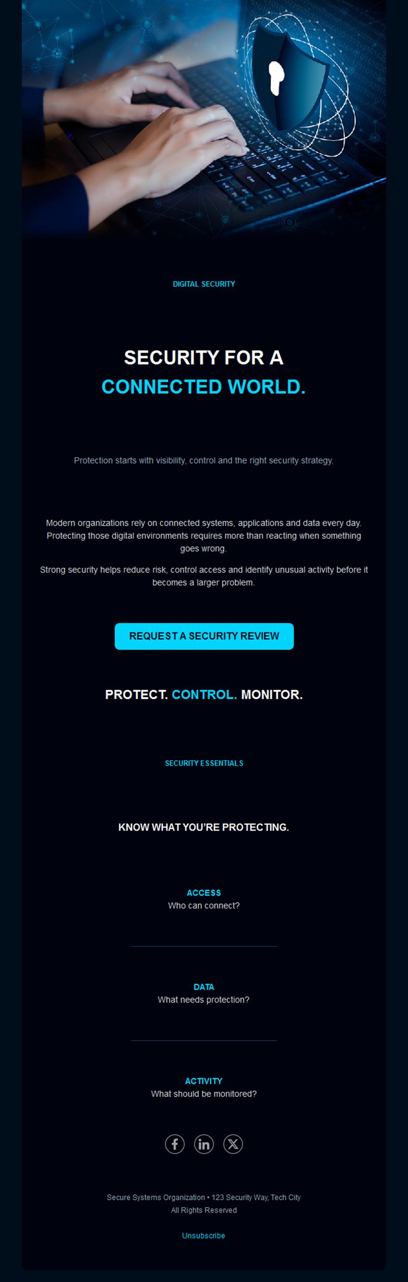 Cybersecurity services email template