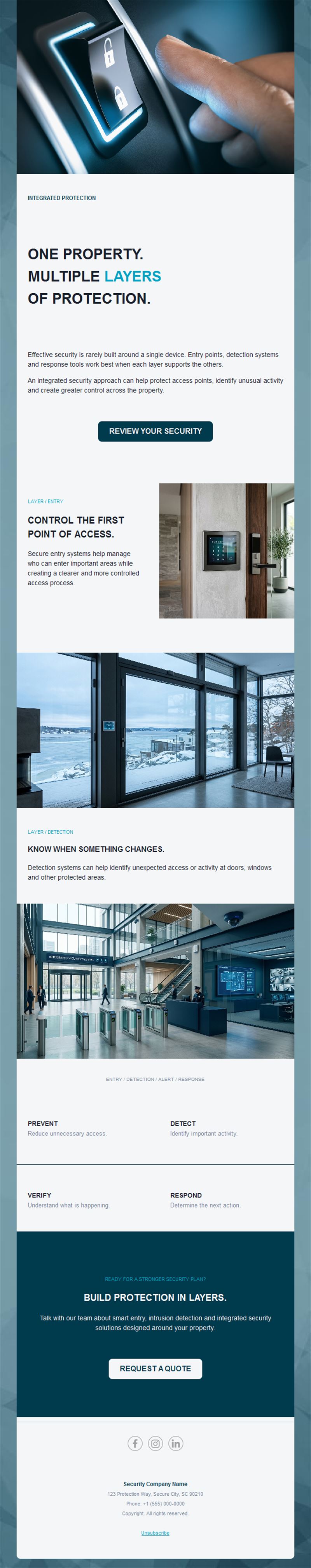 Integrated property security email