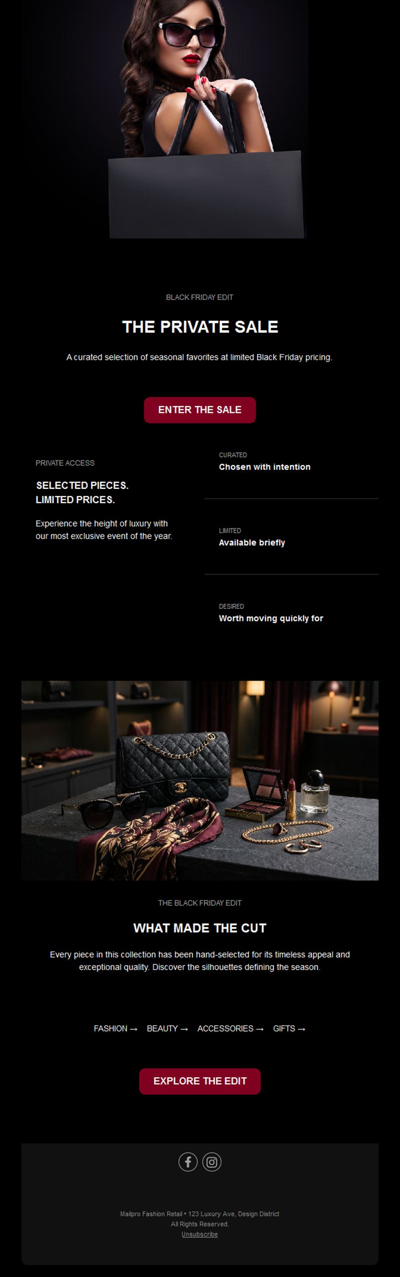 Black Friday private sale email template