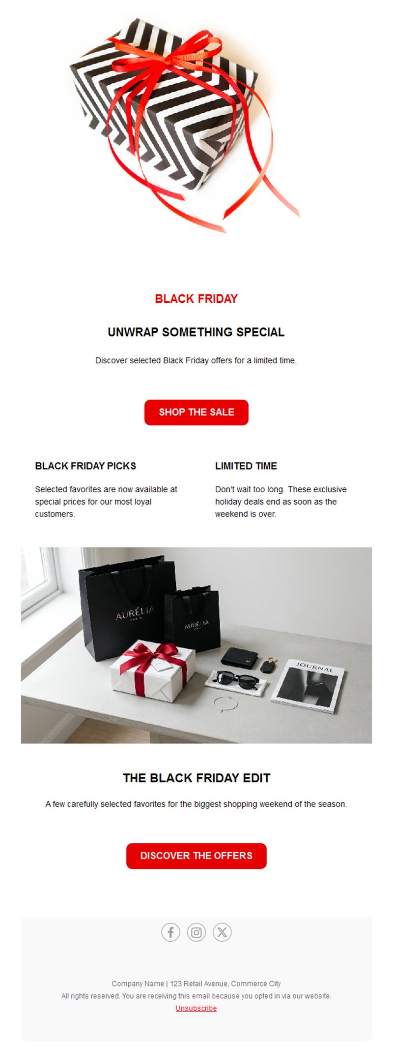 Black Friday gift edit email template