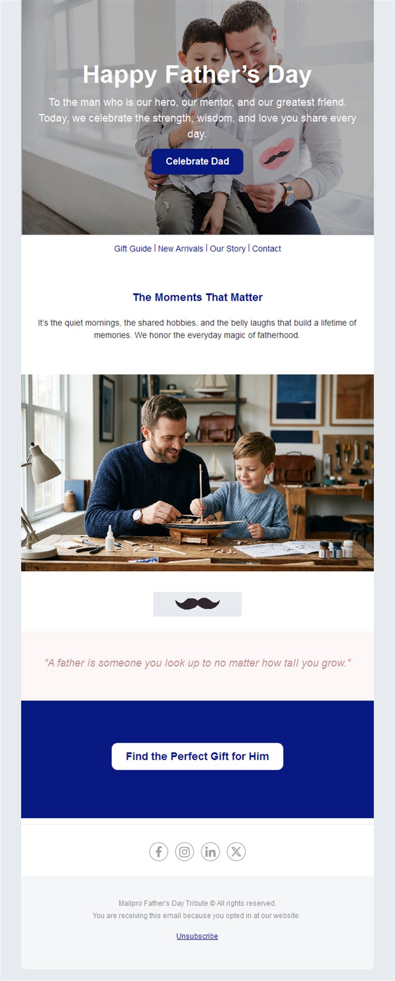 Father's Day gift finder email template