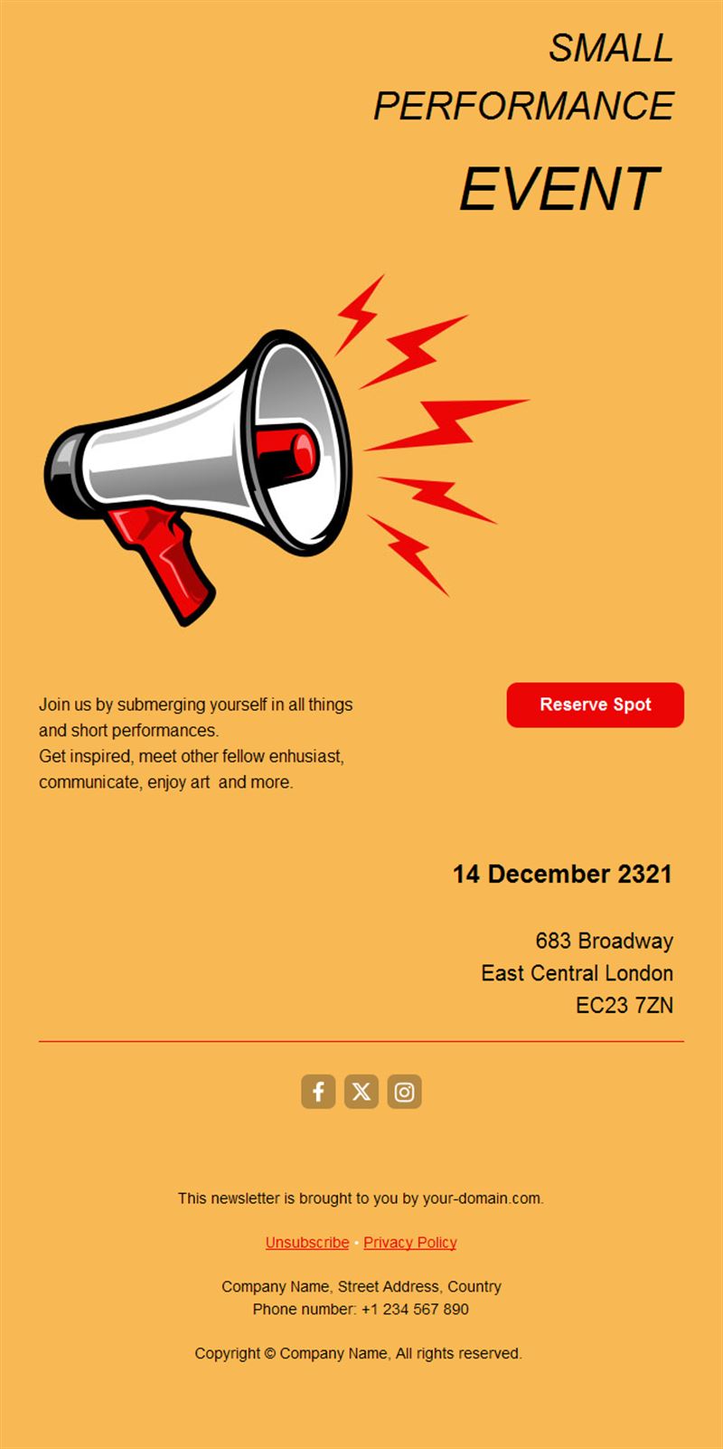 Event Invitation Email Template for Customers
