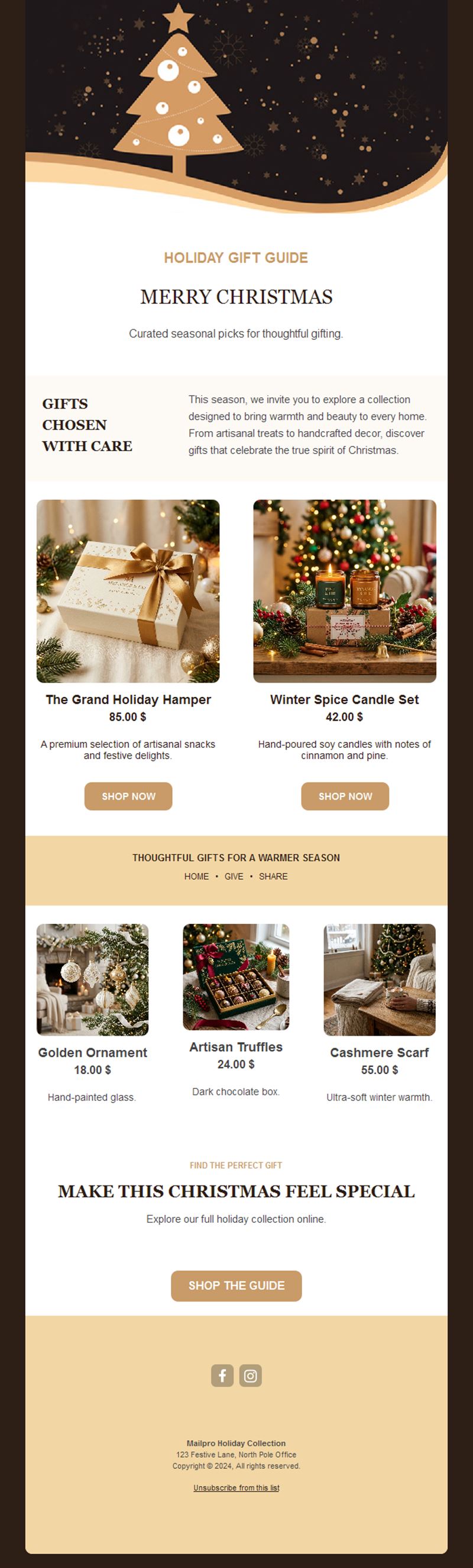 Online Christmas Email