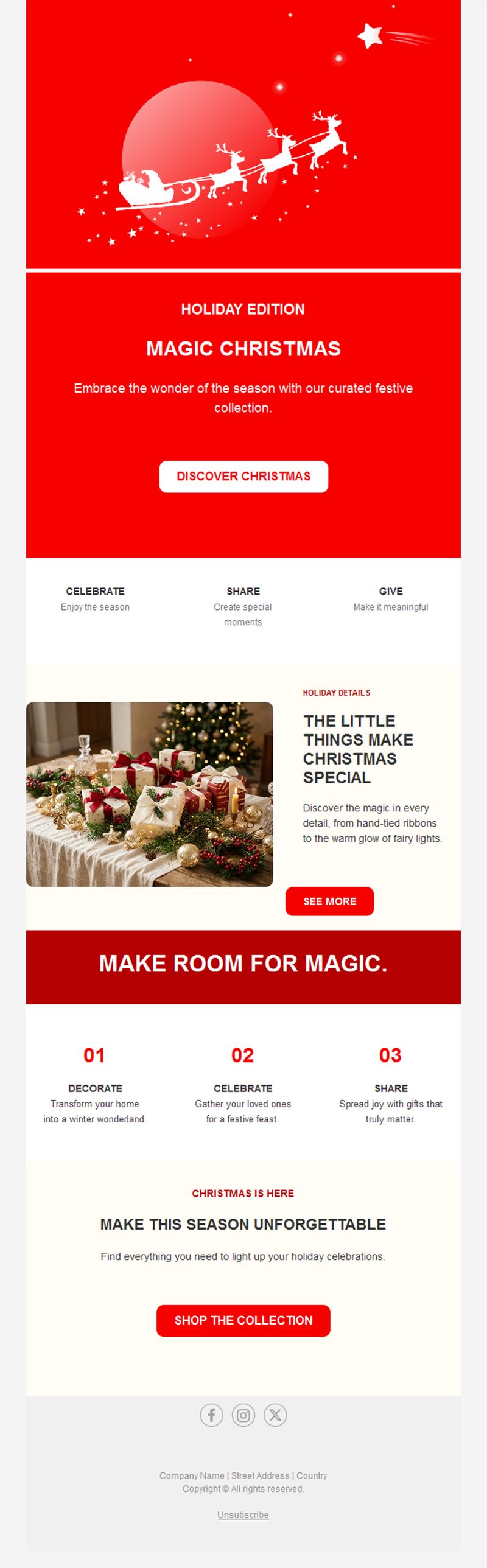 Christmas Celebration Email