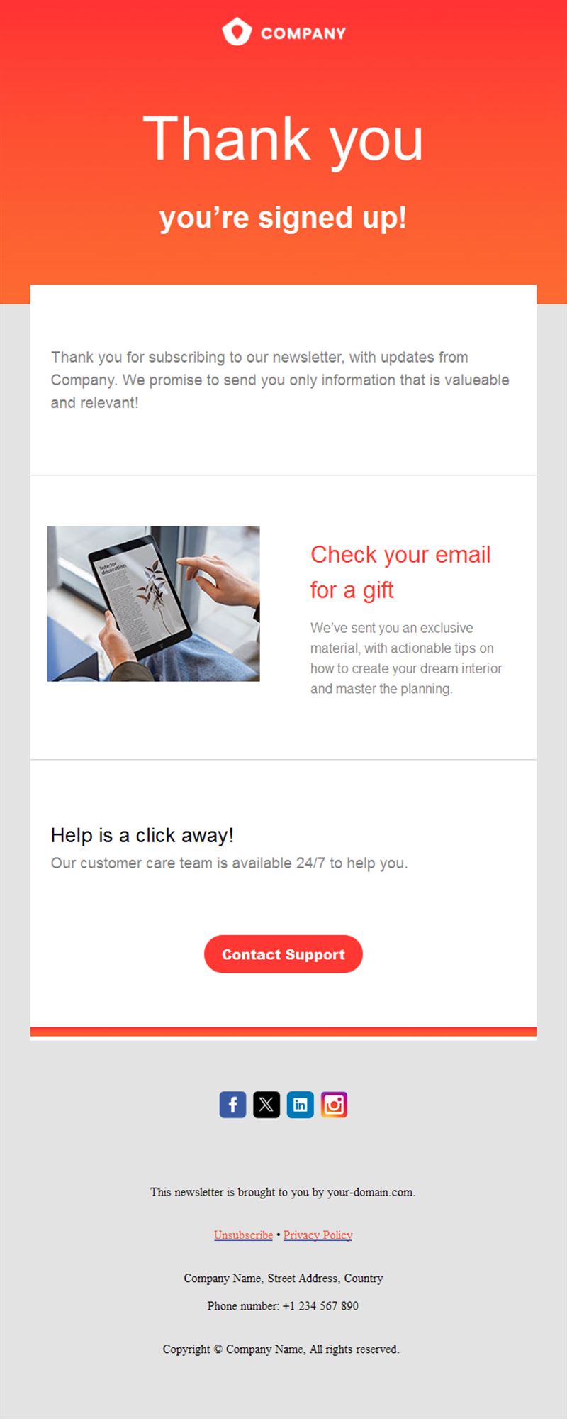 Thank You Email Templates