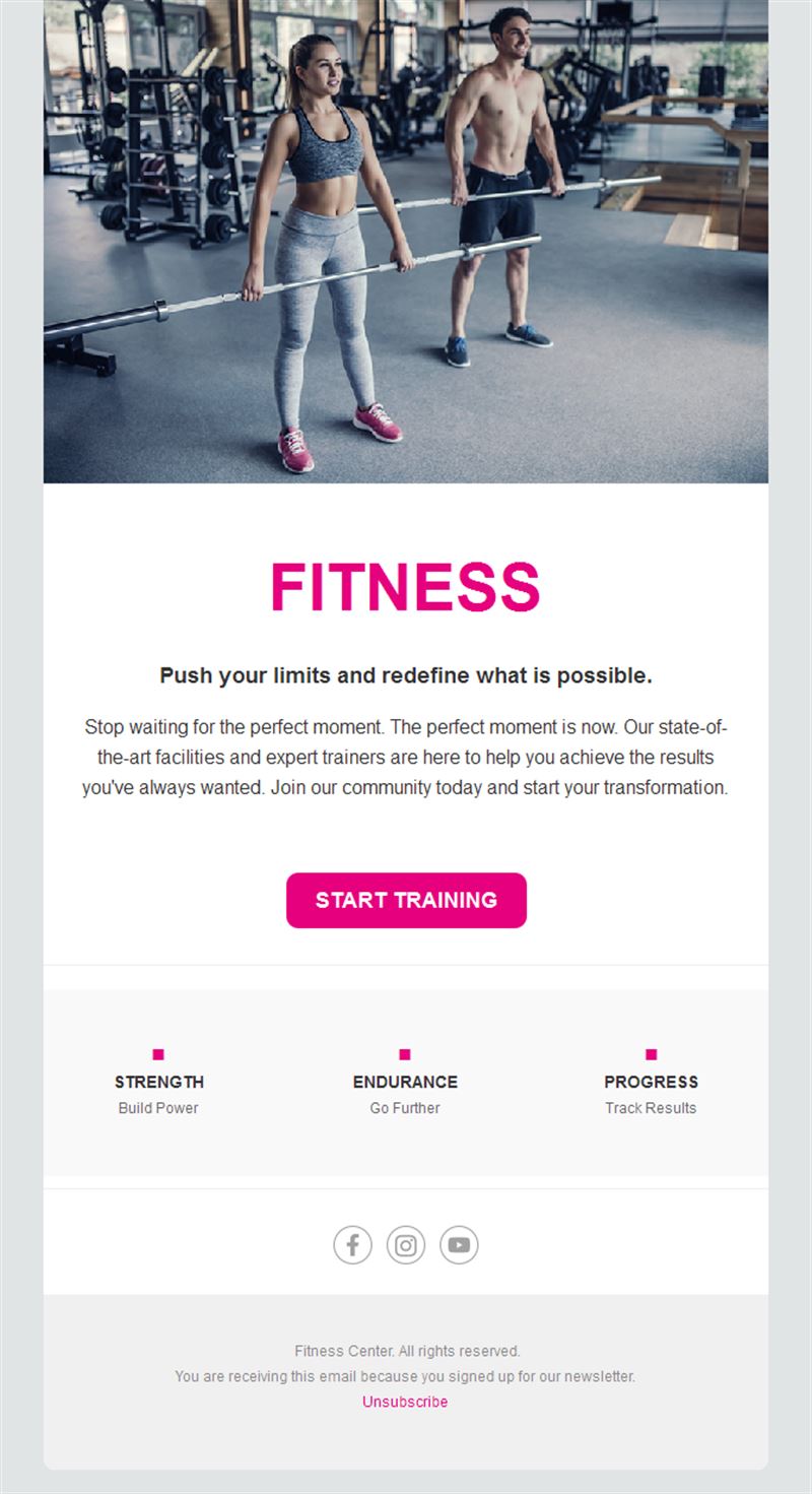 Fitness Tips Email Templates