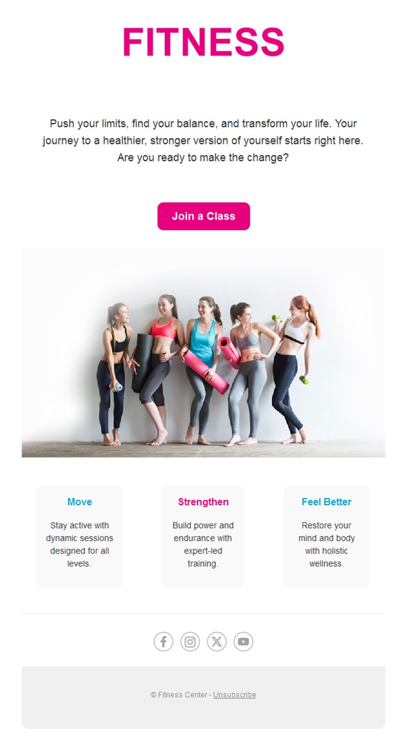 Workout Email Alerts