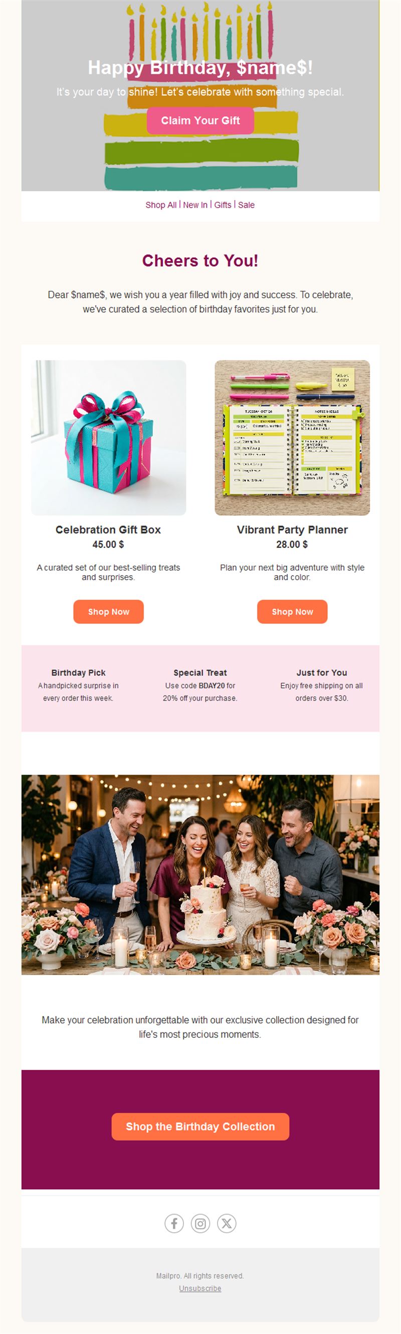 Birthday Message Emails