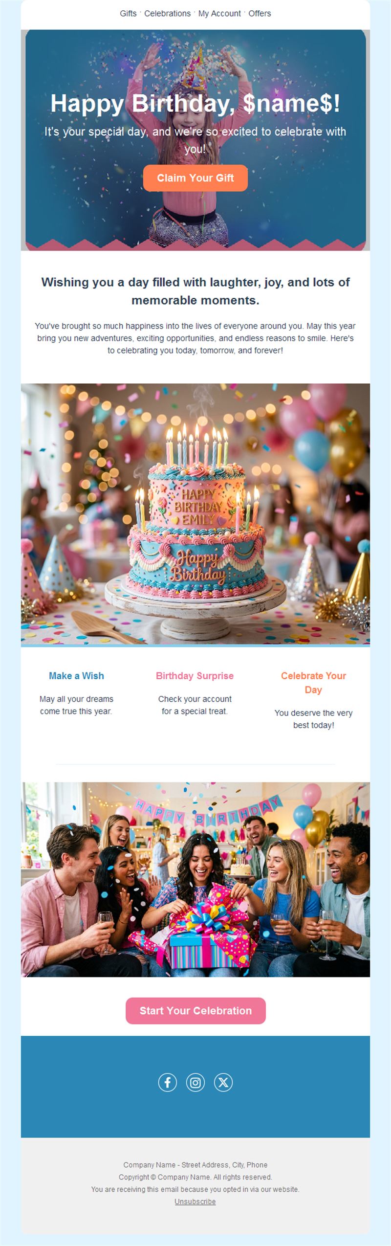 Birthday Email Template for Customers