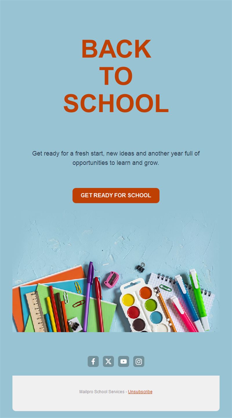 Simple back to school email template