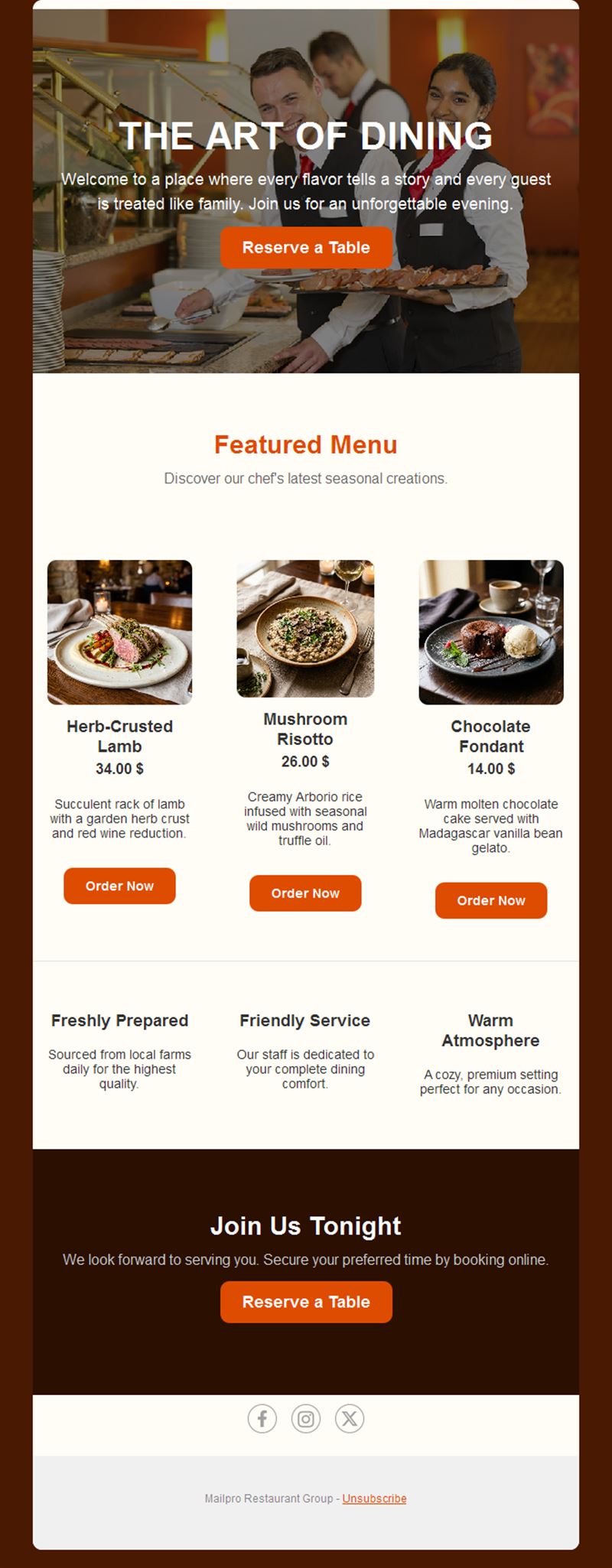 Restaurant Email Templates
