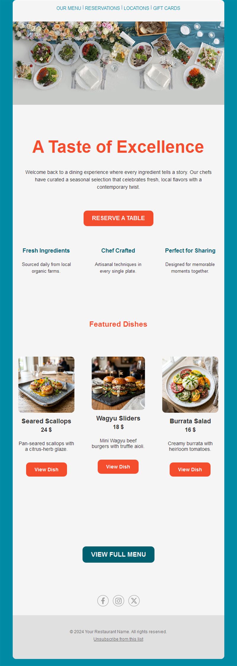 Restaurant Specials Emails
