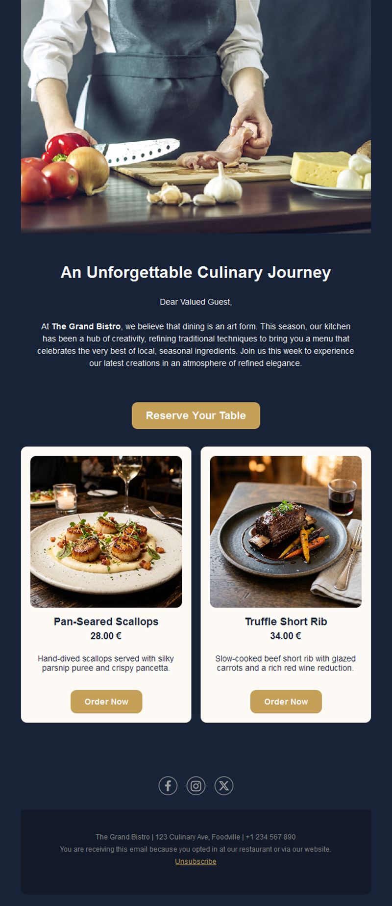Restaurant Email Templates