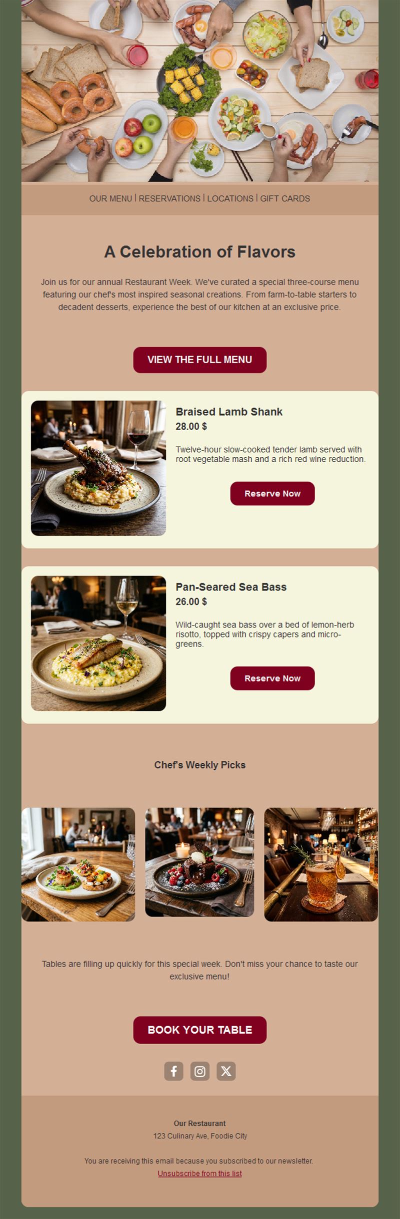 Gourmet Email News
