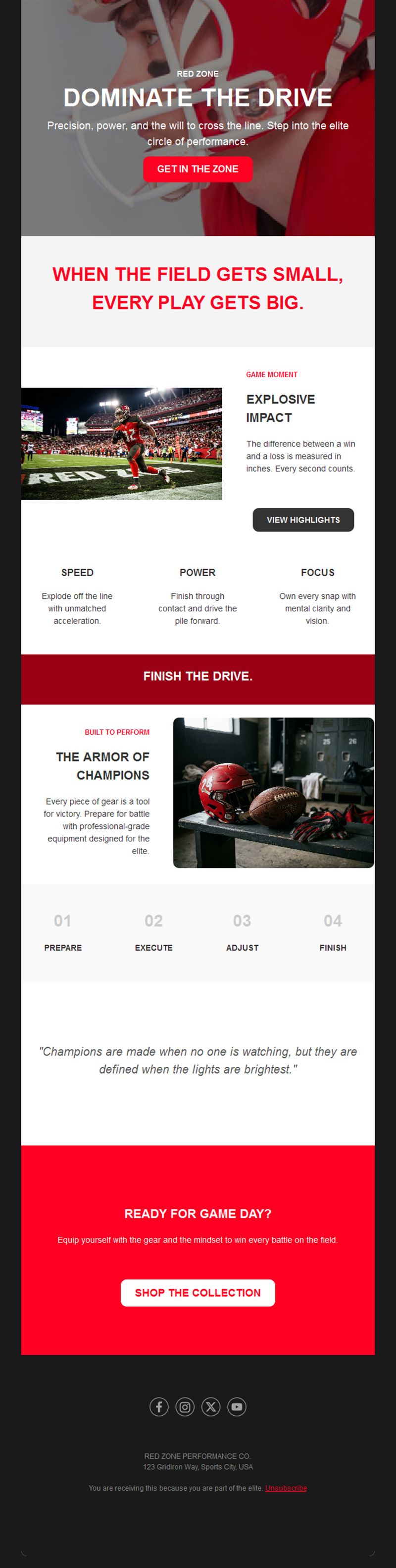 Football highlights and gear email template