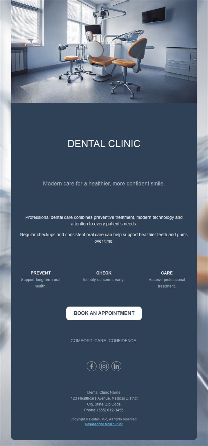Navy dental clinic appointment email