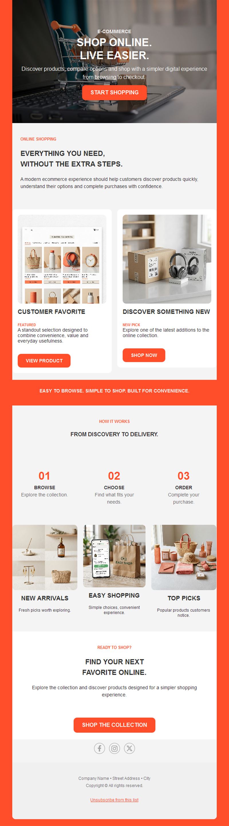 Orange online shop newsletter template