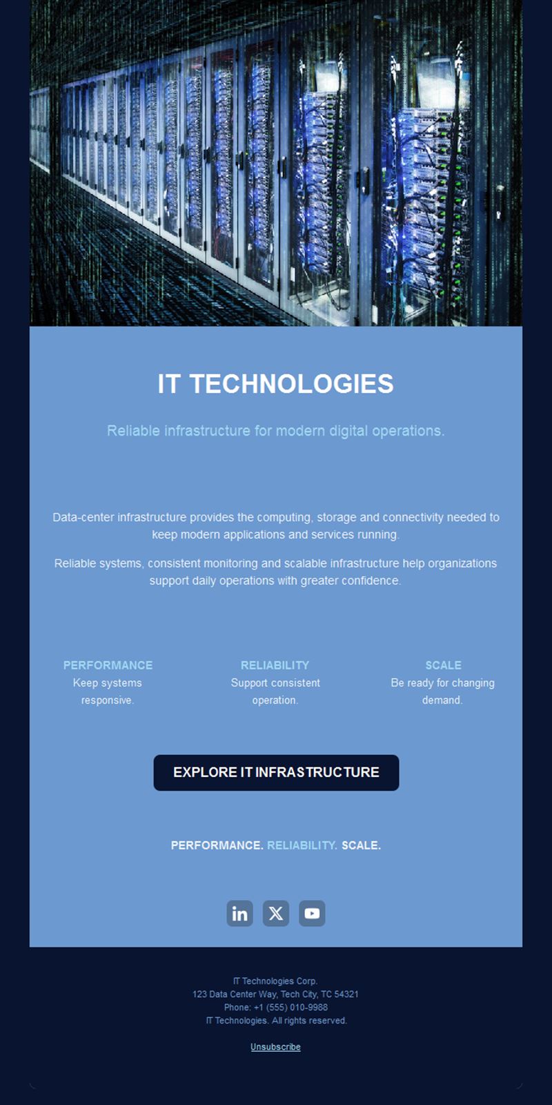 Data center IT infrastructure email