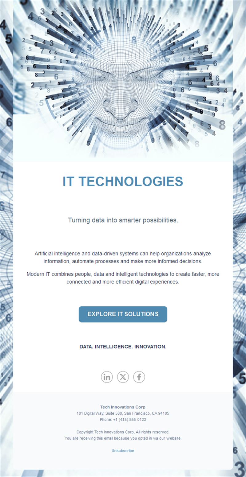 AI and data technology email template