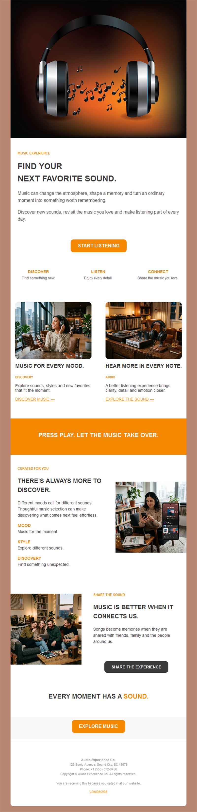 Music streaming newsletter template