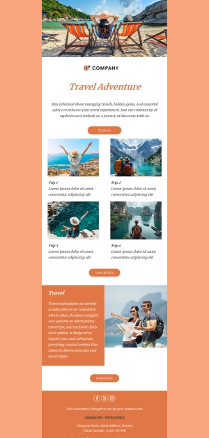 Travel Promotion Welcome Email