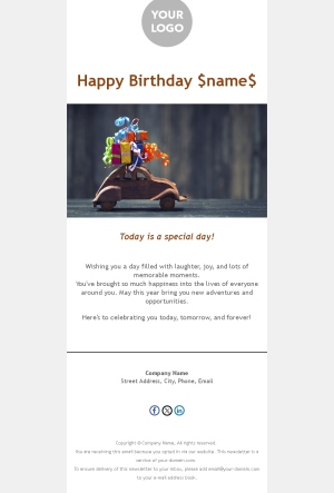 Personalized Birthday Email Template