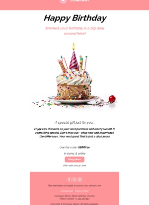Loyalty Birthday Email Template