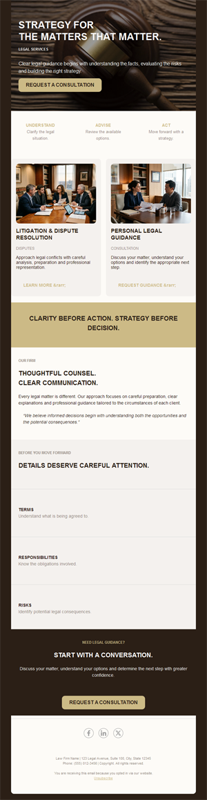 Litigation law firm newsletter template
