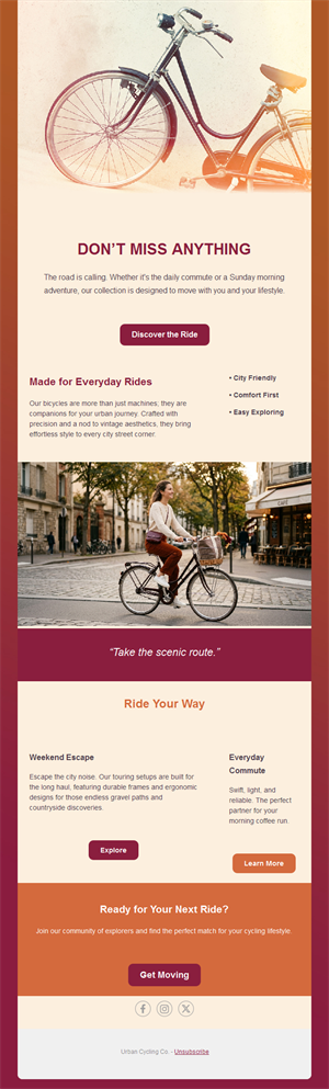 City bike shop email template