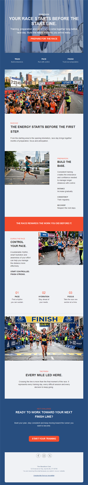 Marathon race preparation newsletter