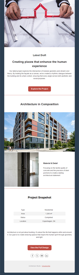 Residential architecture project newsletter