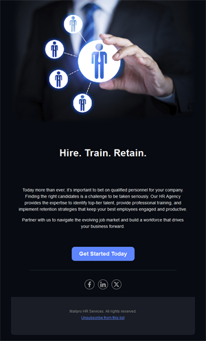 Hire train retain HR services email