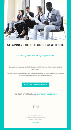 Talent recruitment agency email