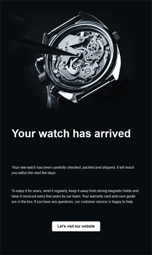 Black watch has arrived email