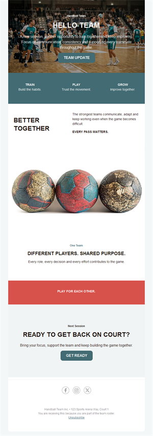 Handball team spirit newsletter