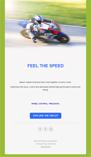 Motorcycle track day email template