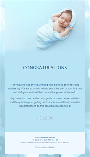 Newborn Celebration Emails