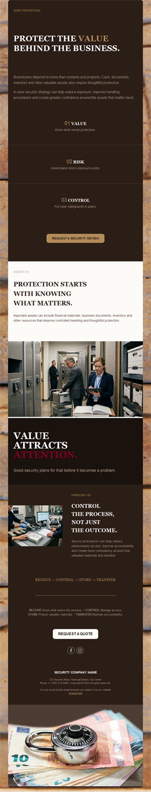 Asset protection security email