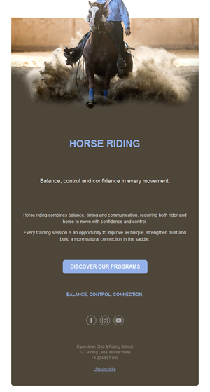 Western horse riding email template