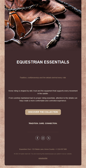 Equestrian shop email template