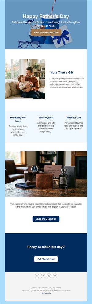 Father's Day gift collection email