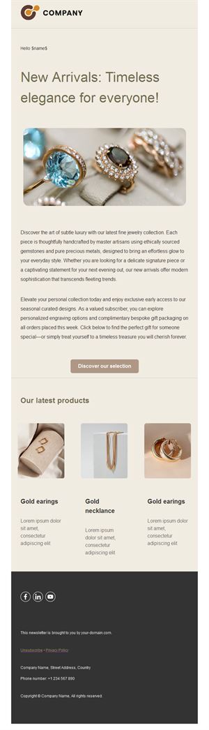 Elegant Jewelry Email Template