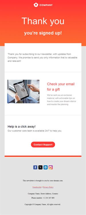 Thank You Email Templates