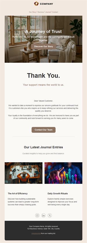 Thanks for Being with Us