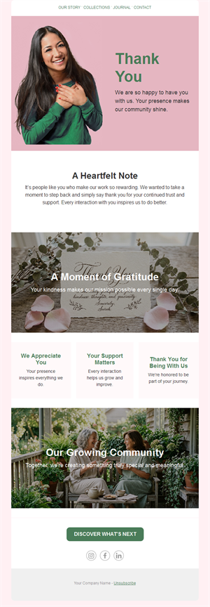 Thank You Email Notes