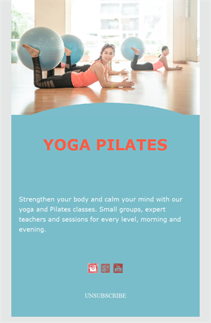 Turquoise yoga pilates email template