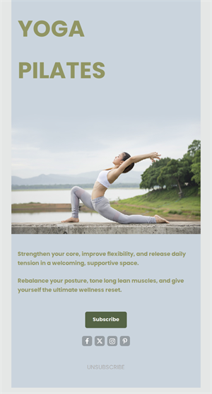 Outdoor yoga pilates email template
