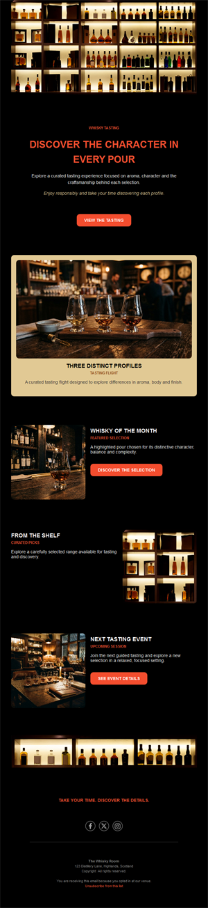Whisky tasting email template