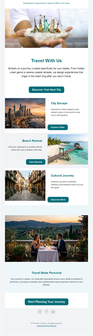 Tailor-made travel agency email